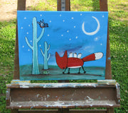 Original art for sale at UGallery.com | Desert Nightlife by Andrea Doss | $500 | acrylic painting | 16' h x 20' w | thumbnail 3