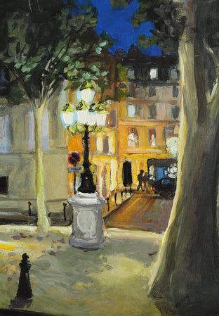 Original art for sale at UGallery.com | Furstemberg by Night by Bertrand Girard | $1,550 | acrylic painting | 20' h x 26' w | photo 4