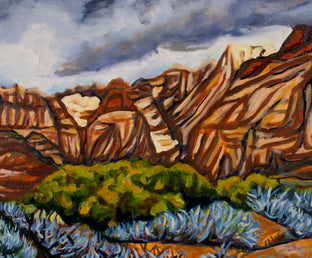 Winter Storm Over Red Rock by Crystal DiPietro |   Closeup View of Artwork 