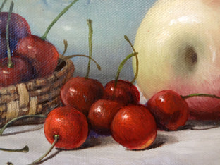 Original art for sale at UGallery.com | Still Life with Cherry by Nikolay Rizhankov | $625 | oil painting | 11' h x 14' w | photo 4