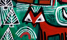 Original art for sale at UGallery.com | Fox in the Neighborhood by Jessica JH Roller | $675 | acrylic painting | 16' h x 20' w | thumbnail 4