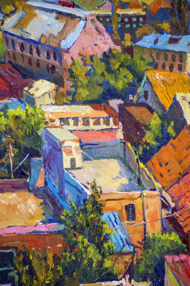 Roofs of Forgotten Town by Suren Nersisyan |  Side View of Artwork 