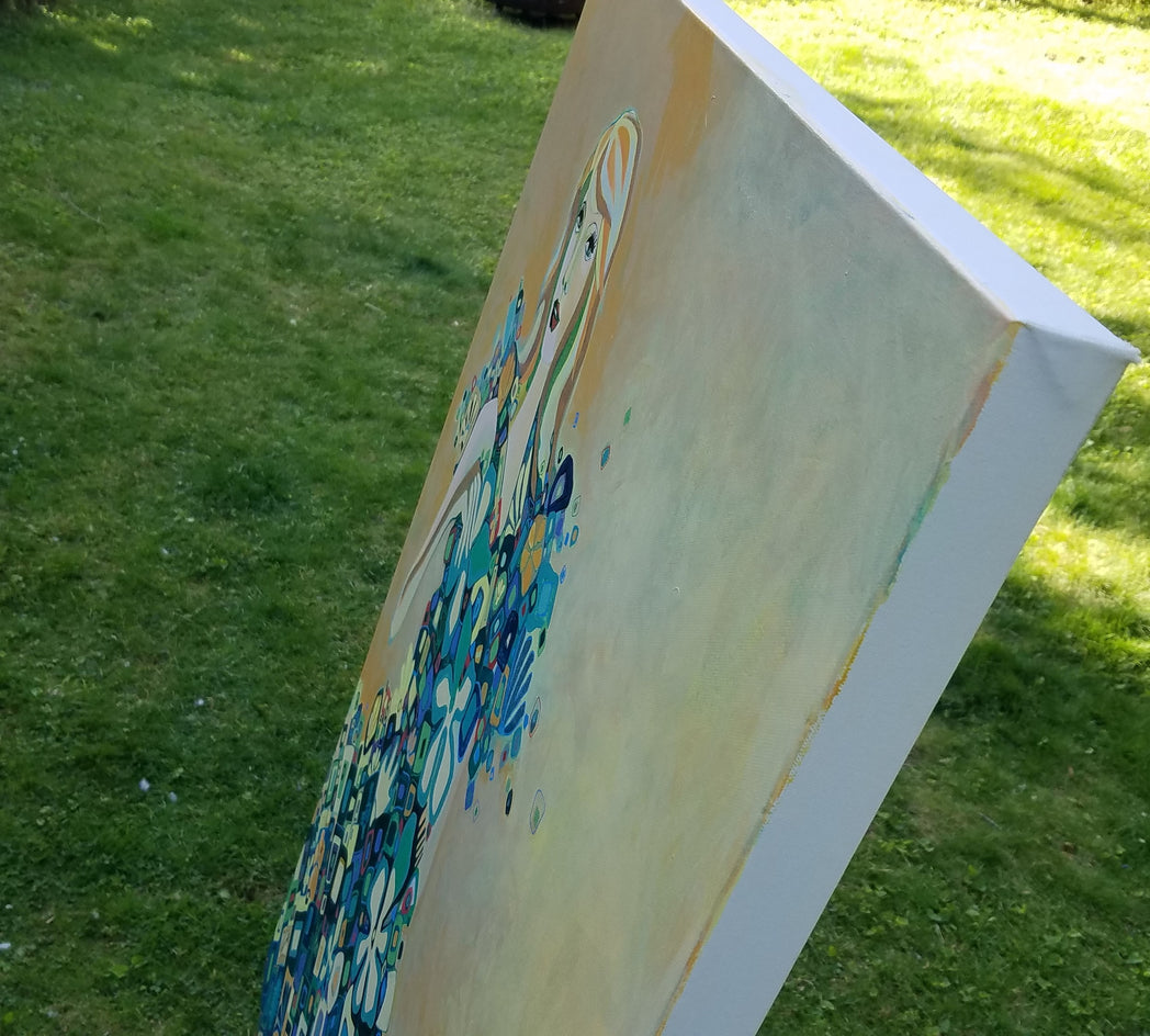 A Young Woman by Diana Elena Chelaru |  Side View of Artwork 