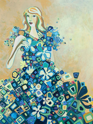 Original art for sale at UGallery.com | A Young Woman by Diana Elena Chelaru | $2,475 | acrylic painting | 40' h x 30' w | photo 1