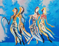 Original art for sale at UGallery.com | Dance by Diana Elena Chelaru | $1,100 | acrylic painting | 24' h x 30' w | thumbnail 1