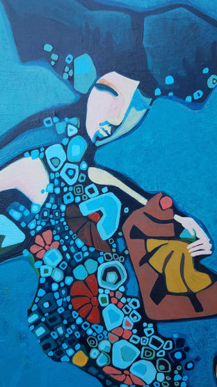 Original art for sale at UGallery.com | Fan Dancer by Diana Elena Chelaru | $850 | acrylic painting | 20' h x 20' w | photo 4