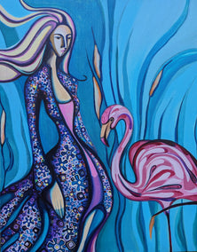 acrylic painting by Diana Elena Chelaru titled Graceful Muse