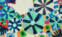 Original art for sale at UGallery.com | Floral Tapestry by Diana Elena Chelaru | $350 | acrylic painting | 8' h x 8' w | thumbnail 4