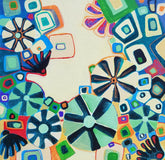 Original art for sale at UGallery.com | Floral Tapestry by Diana Elena Chelaru | $350 | acrylic painting | 8' h x 8' w | thumbnail 1