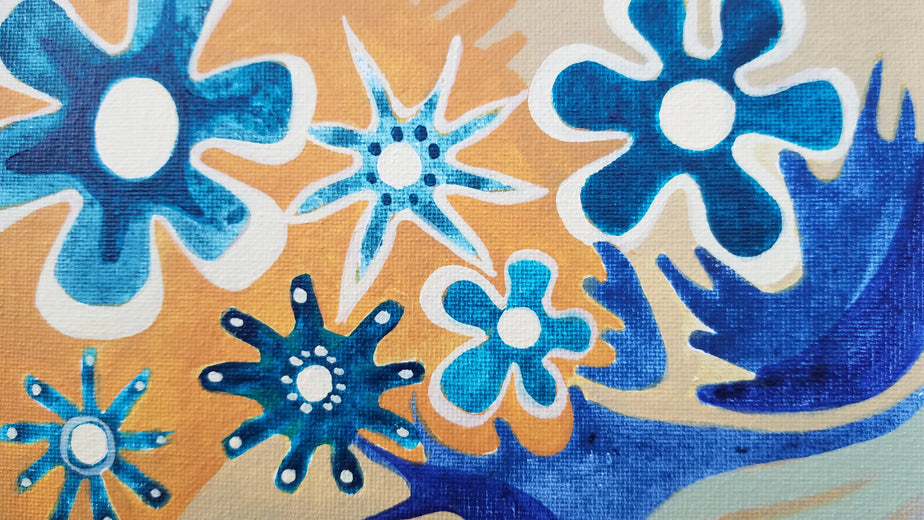 Mixed Flowers by Diana Elena Chelaru |   Closeup View of Artwork 