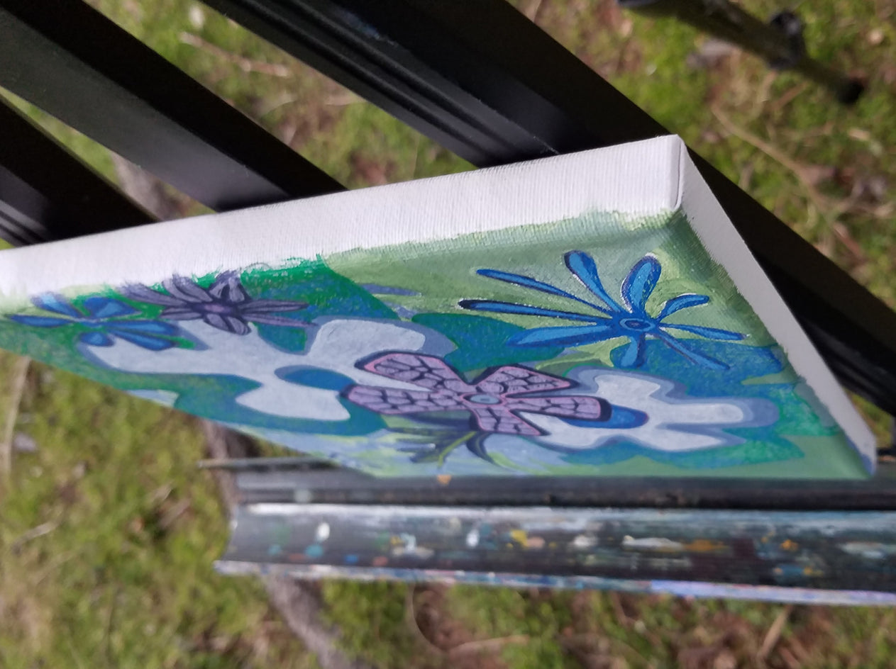 Purple Flower by Diana Elena Chelaru |  Side View of Artwork 