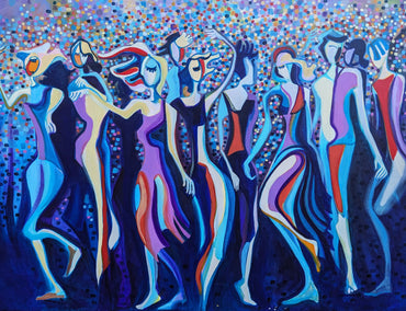 acrylic painting by Diana Elena Chelaru titled Dance Moves