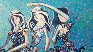 Original art for sale at UGallery.com | Beach Dancers by Diana Elena Chelaru | $1,500 | mixed media artwork | 25' h x 29' w | photo 4