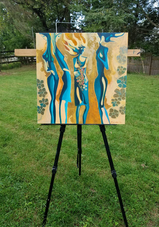 Original art for sale at UGallery.com | On the Runway by Diana Elena Chelaru | $850 | mixed media artwork | 20' h x 20' w | photo 3