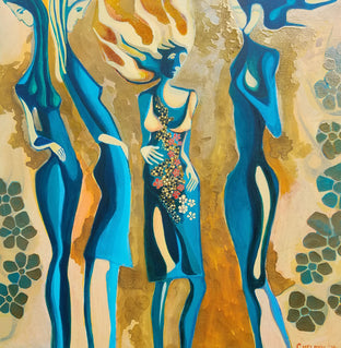 Original art for sale at UGallery.com | On the Runway by Diana Elena Chelaru | $850 | mixed media artwork | 20' h x 20' w | photo 1