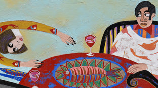 Original art for sale at UGallery.com | Asking You by Diana Rosa | $1,200 | acrylic painting | 12' h x 36' w | photo 2