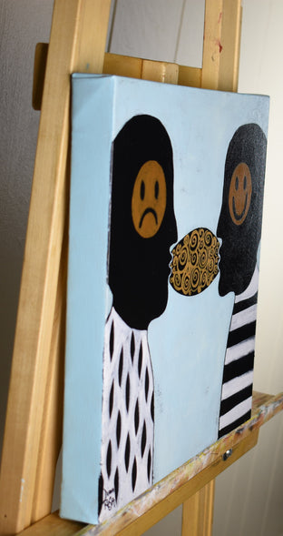 Original art for sale at UGallery.com | The Talk by Diana Rosa | $725 | acrylic painting | 12' h x 12' w | photo 2