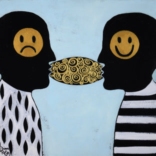 Original art for sale at UGallery.com | The Talk by Diana Rosa | $725 | acrylic painting | 12' h x 12' w | photo 1