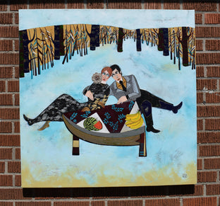 Original art for sale at UGallery.com | Picnic Day by Diana Rosa | $4,325 | mixed media artwork | 40' h x 49' w | photo 3