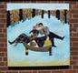 Original art for sale at UGallery.com | Picnic Day by Diana Rosa | $4,325 | mixed media artwork | 40' h x 49' w | thumbnail 3