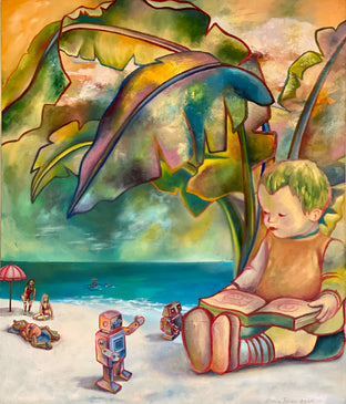 Original art for sale at UGallery.com | Barely a Breeze on Cucumber Beach by Diane Flick | $4,875 | oil painting | 52' h x 44' w | photo 1