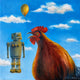 Original art for sale at UGallery.com | Fancy Meeting You Here by Diane Flick | $375 | oil painting | 10' h x 10' w | thumbnail 1