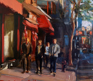 Original art for sale at UGallery.com | Dinnertime in Greenwich Village by Jonelle Summerfield | $875 | oil painting | 16' h x 20' w | thumbnail 3