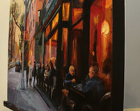 Original art for sale at UGallery.com | Dinnertime in the West Village by Jonelle Summerfield | $900 | oil painting | 16' h x 20' w | thumbnail 2