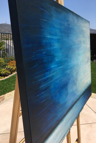 Original art for sale at UGallery.com | Diving In Sapphire by Marie-Eve Champagne | $950 | acrylic painting | 40' h x 30' w | photo 2