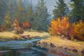 Original art for sale at UGallery.com | Dock Dreaming of Fishing by Karen E Lewis | $1,600 | oil painting | 24' h x 36' w | thumbnail 4