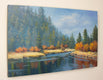 Original art for sale at UGallery.com | Dock Dreaming of Fishing by Karen E Lewis | $1,600 | oil painting | 24' h x 36' w | thumbnail 2
