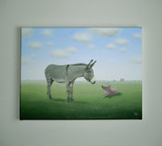 Original art for sale at UGallery.com | Just Met! by Sharon France | $1,000 | acrylic painting | 12' h x 16' w | thumbnail 3