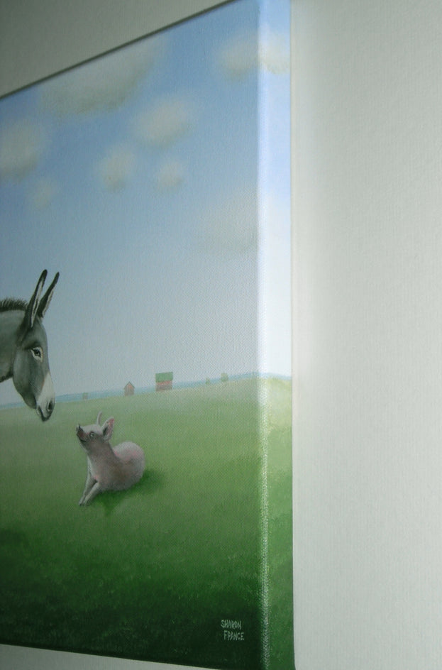 Just Met! by Sharon France |  Side View of Artwork 