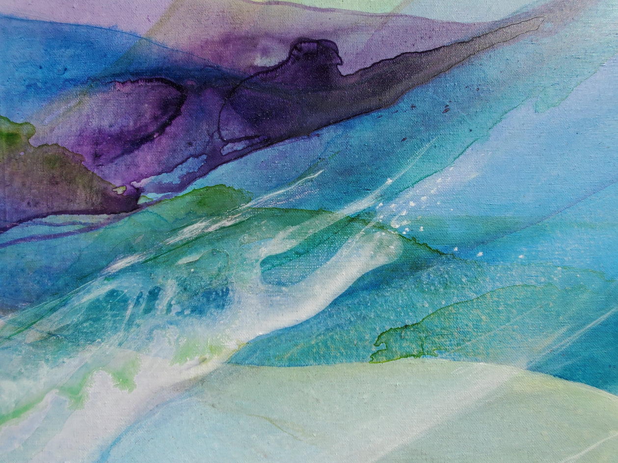 Blue Mist and Coffee by Dorothy Dunn |  Closeup View of Artwork 