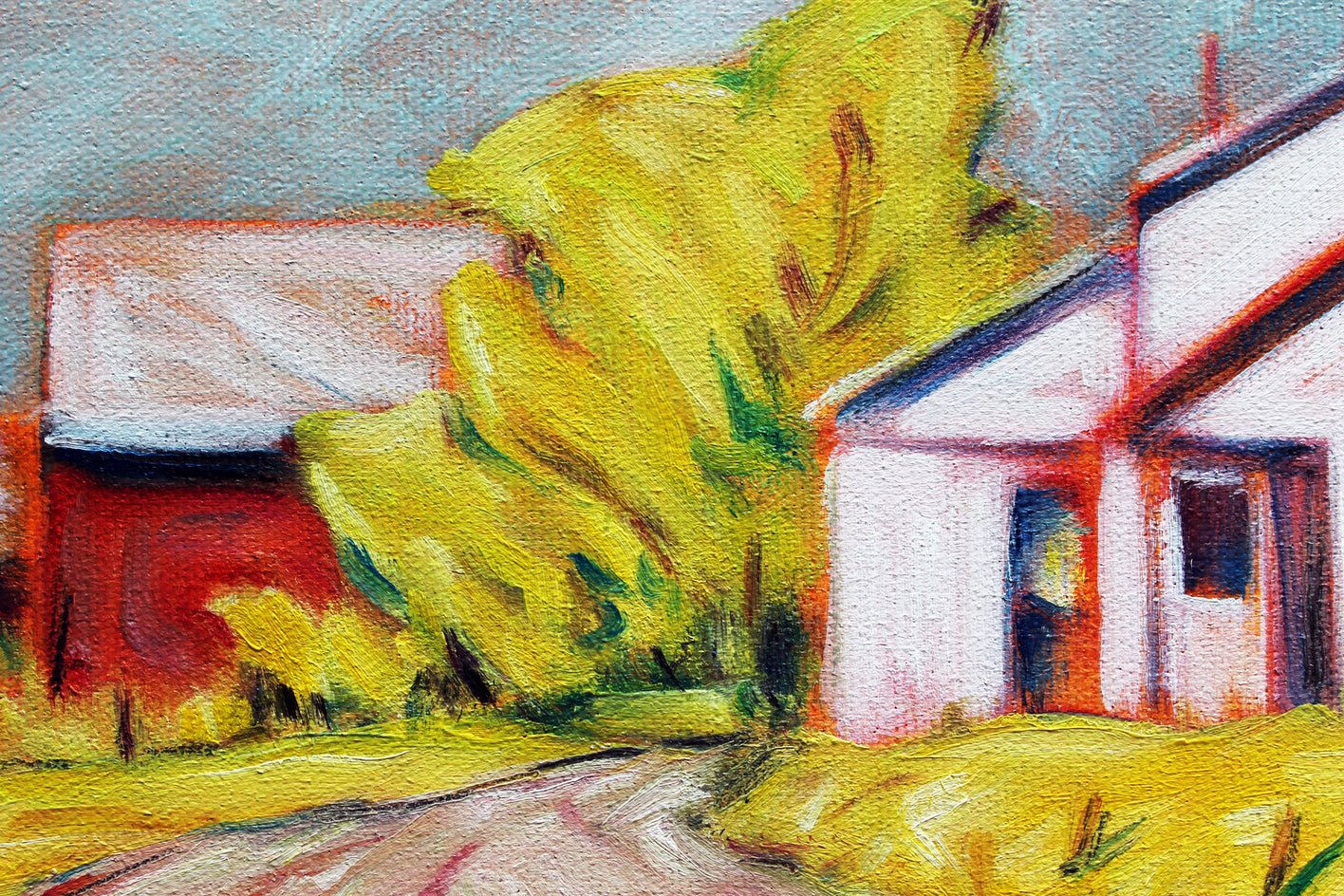 After the Rain, Tennessee Tobacco Farm by Doug Cosbie |  Closeup View of Artwork 