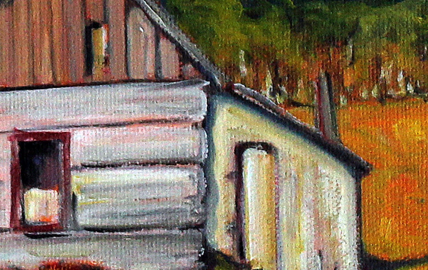 Blue Ridge Mountains Farm by Doug Cosbie |  Closeup View of Artwork 