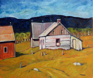 Original art for sale at UGallery.com | Blue Ridge Mountains Farm by Doug Cosbie | $350 | oil painting | 10' h x 12' w | thumbnail 1