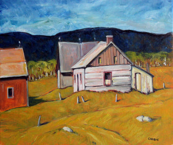 oil painting by Doug Cosbie titled Blue Ridge Mountains Farm