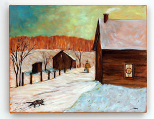 Original art for sale at UGallery.com | Christmas Morning by Doug Cosbie | $425 | oil painting | 14' h x 18' w | photo 2
