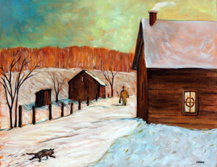 Original art for sale at UGallery.com | Christmas Morning by Doug Cosbie | $425 | oil painting | 14' h x 18' w | photo 1