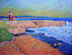 Original art for sale at UGallery.com | Evening, Lighthouse Point, Santa Cruz - Commission by Doug Cosbie | $475 | oil painting | 11' h x 14' w | thumbnail 1