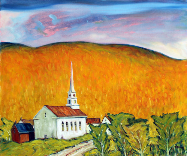 Evening, Stowe Community Church, Vermont by Doug Cosbie |  Artwork Main Image 