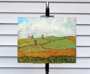 Original art for sale at UGallery.com | Fields and Barn, Homer, NY by Doug Cosbie | $500 | oil painting | 11' h x 14' w | photo 3