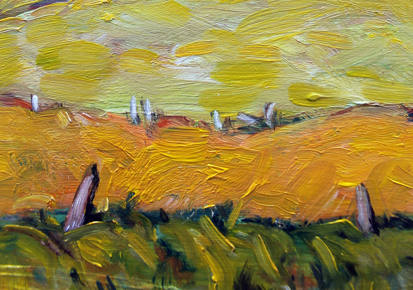 Fields and Barn, Homer, NY by Doug Cosbie |  Closeup View of Artwork 
