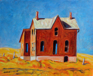 Original art for sale at UGallery.com | House on the Hill, near Palermo, North Dakota by Doug Cosbie | $350 | oil painting | 10' h x 12' w | photo 1