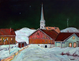 Original art for sale at UGallery.com | Peacham Vermont Nocturne by Doug Cosbie | $435 | oil painting | 14' h x 18' w | photo 1