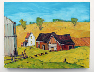 Original art for sale at UGallery.com | White Farmhouse, Berks County Pennsylvania by Doug Cosbie | $425 | oil painting | 14' h x 18' w | photo 3