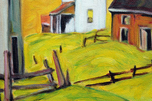 Original art for sale at UGallery.com | White Farmhouse, Berks County Pennsylvania by Doug Cosbie | $425 | oil painting | 14' h x 18' w | photo 4