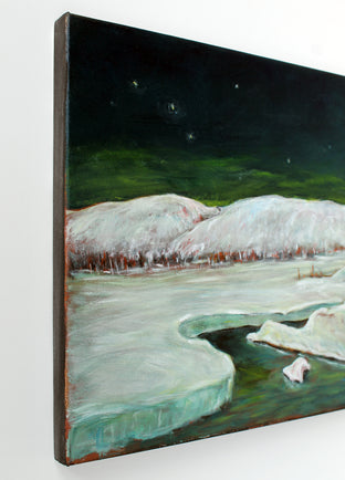 Original art for sale at UGallery.com | Winter Moonlight, Poconos by Doug Cosbie | $375 | oil painting | 12' h x 14' w | photo 2