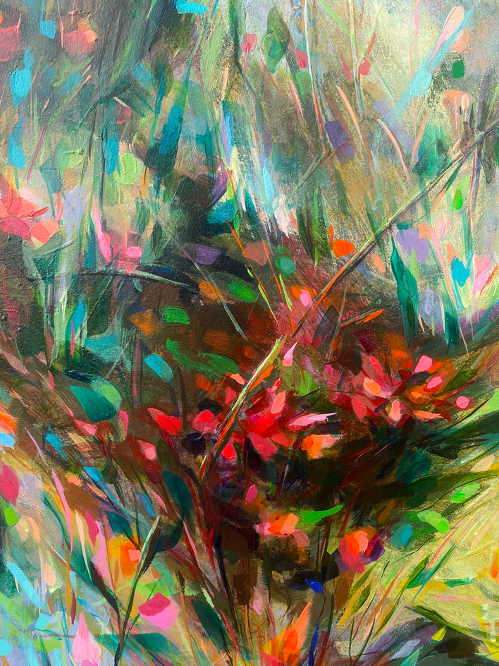 Addicted To Flowers by Dowa Hattem |  Closeup View of Artwork 